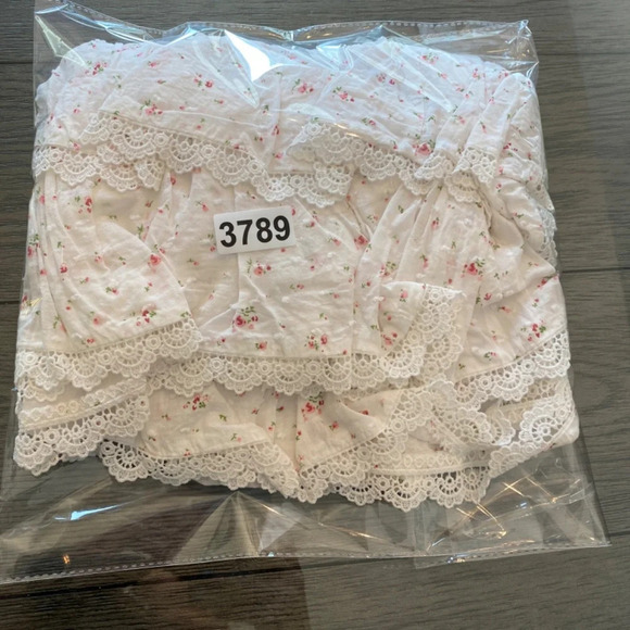 The Shirt Rochelle Behrens White Floral Sleeveless Ruffle Dress, 33789 - Picture 11 of 11